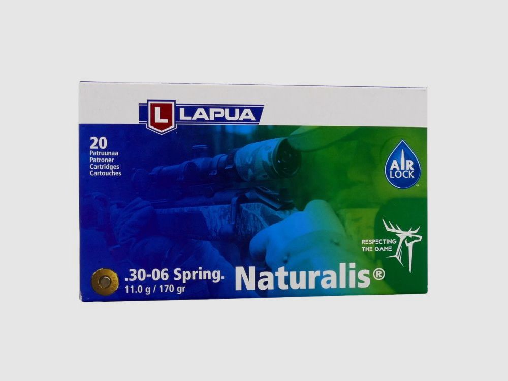 Lapua .30-06 Spring. Naturalis 11,0g/170gr. Büchsenpatronen Bleifrei