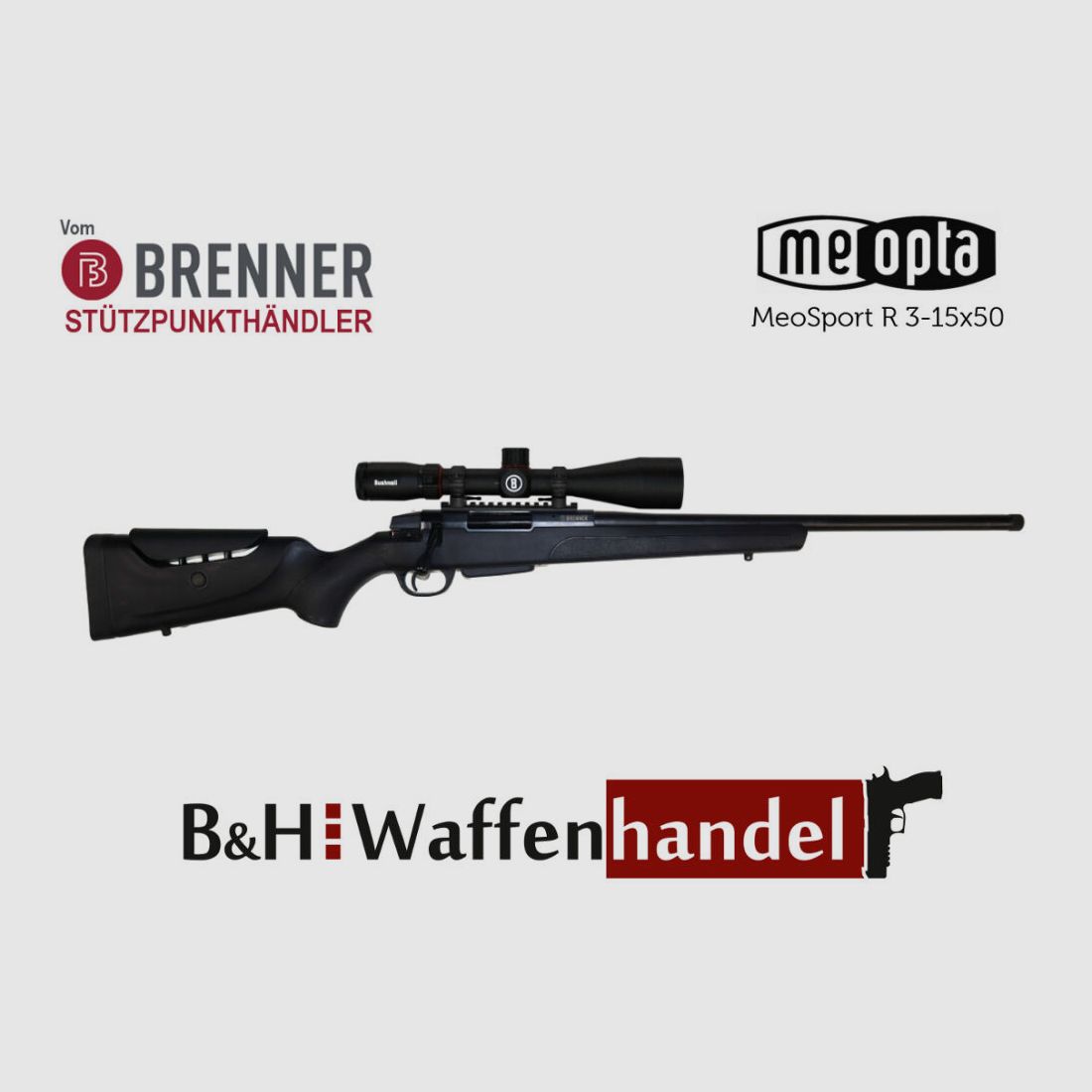 Brenner Komplettpaket:	 Brenner BR20 Polymer mit Meopta MeoSport 3-15x50 (Parallaxe Verstellung)