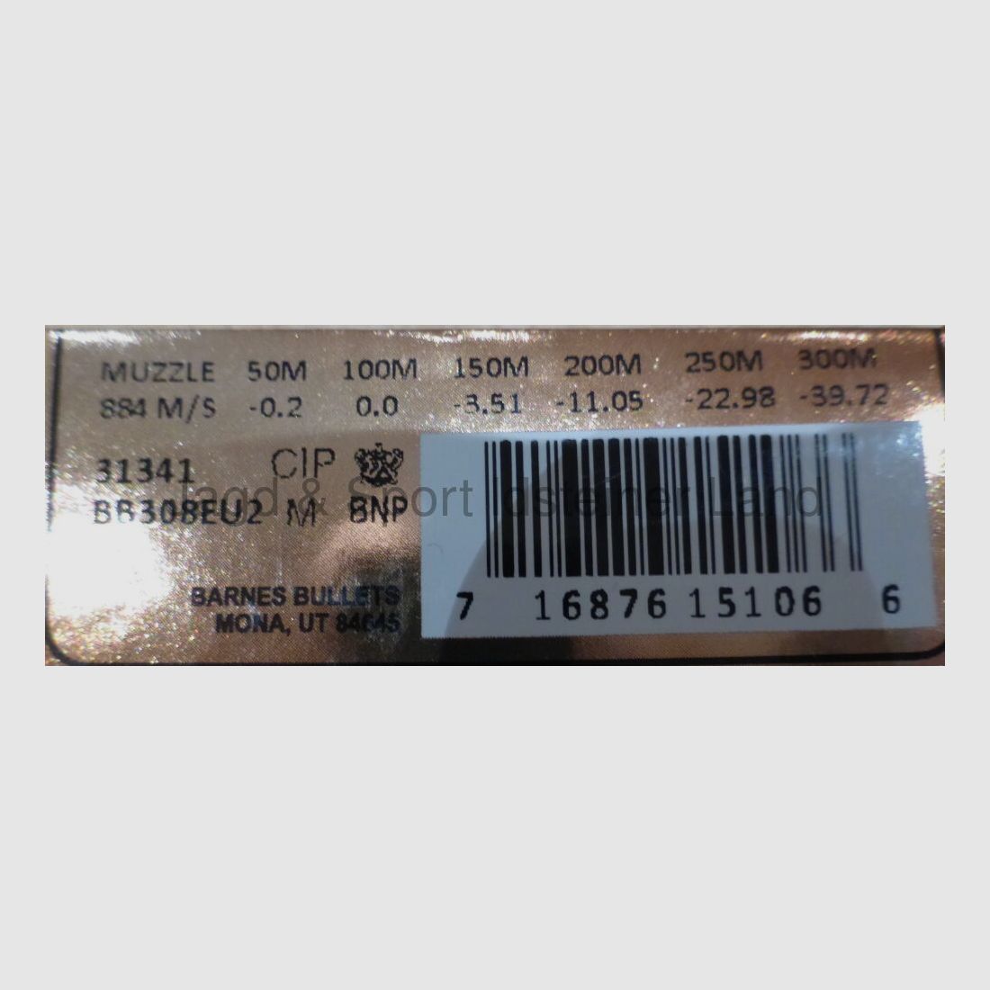 Barnes VOR-TX euro, TTSX, 150grs (sans plomb)