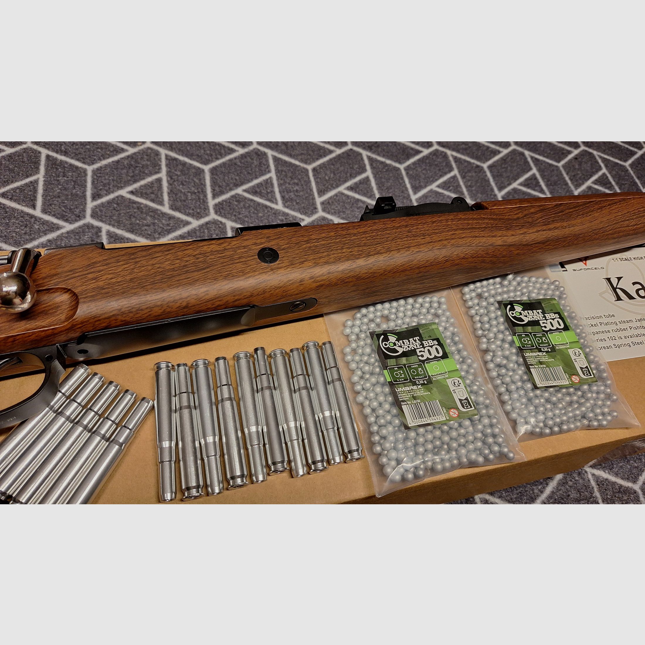 Karabiner 98K Bolt-Action Springer Gewehr mit Hülsenauswurf 6mm BB Holzoptik - Neuwertig!