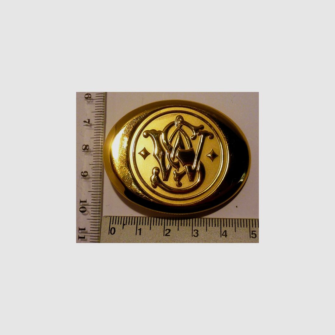 Seltene kleine Gürtelschließe/-Schnalle Smith & Wesson Logo