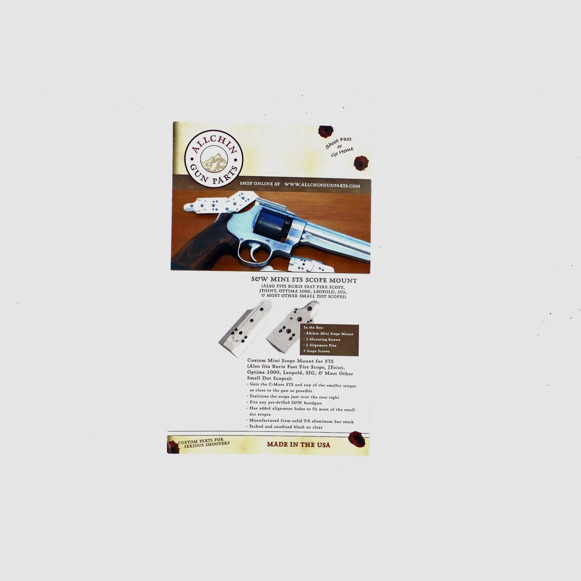 Montage ALLCHIN pour Burris C / Optima / JP / Delta Point sur revolver S&W, image 2 sur 4