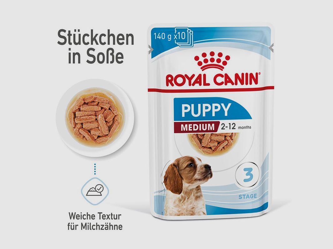 ROYAL CANIN Mittelgroße Hunde Nassfutter Welpen bis zum 12. Monat 10x140 g