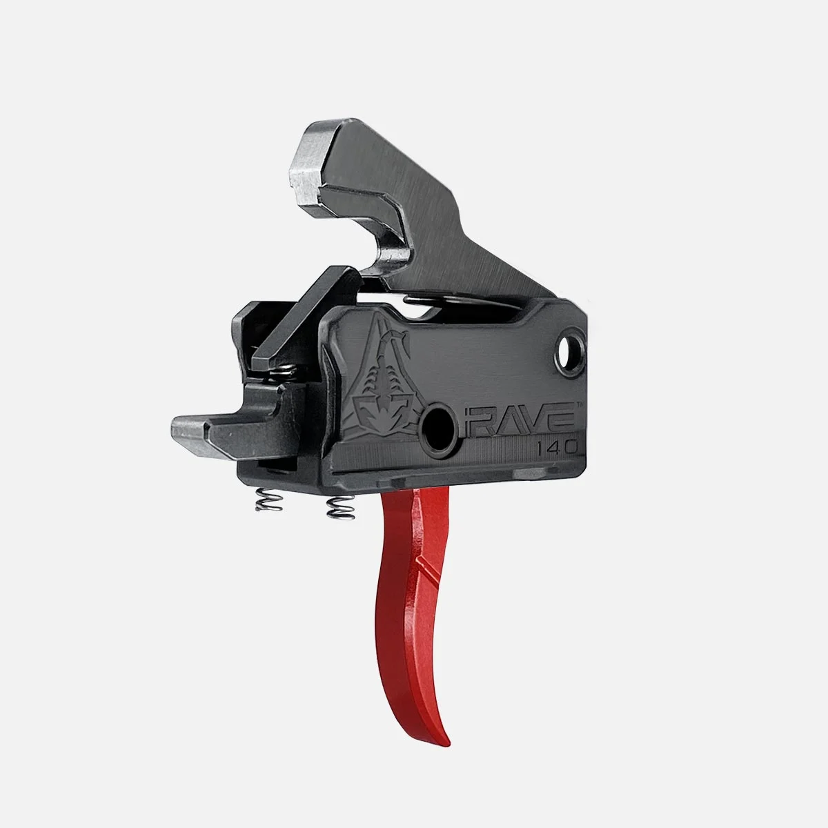 Rise Armament Rave 140 trigger with pins – Single Stage – 3.5 lb – Red – Curved, image 2 of 4