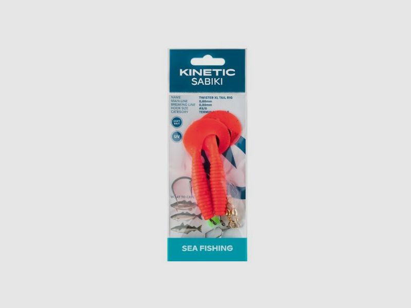 Kinetic Sabiki Shad Tail UV 6/0 Red/Black Gold 130 cm, image 1 of 2