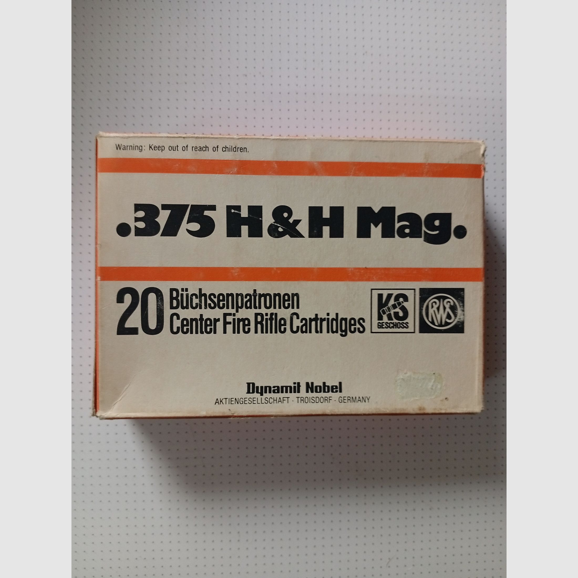 .375 H&H Mag cartridge