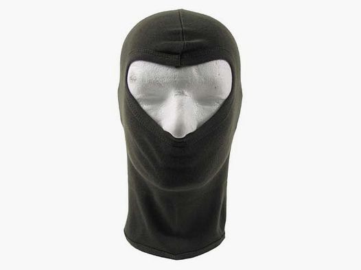 Balaclava, 1-Loch, dnn, oliv, 100 % Baumwolle