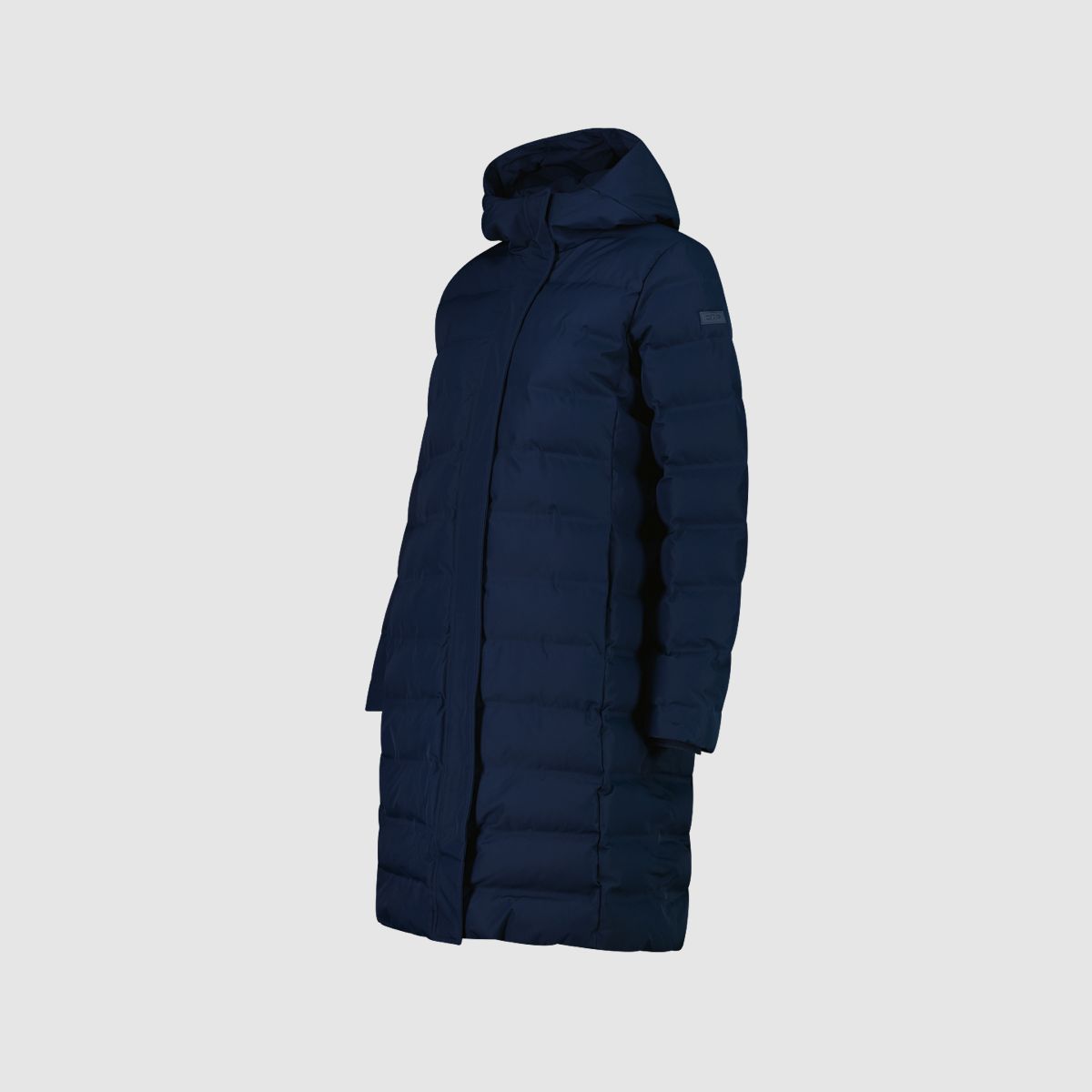 CMP Chaqueta Larga Acolchada para Mujeres con Capucha Azul Tinta