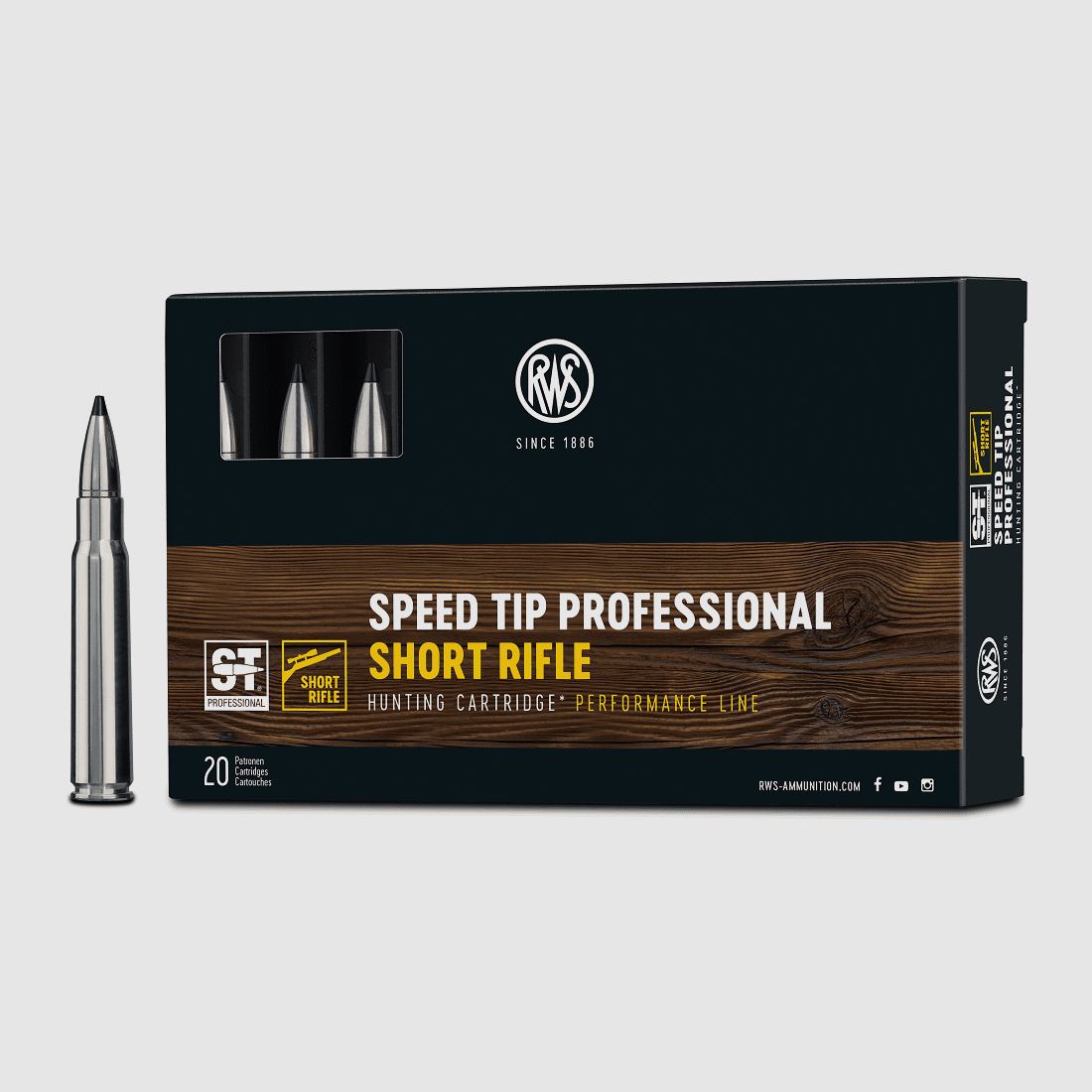 RWS 8x57 IS carabina corta SPEED TIP PROFESSIONAL 180gr. - 20 unidades.