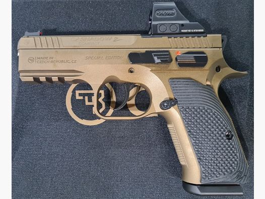 Pistola CZ Shadow 2 Compact OR Burnt Bronze + mirino a punto rosso Holosun 508T 9x19mm