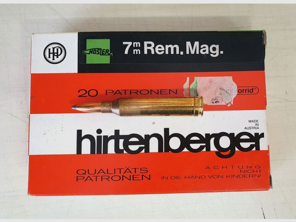Munition Hirtenberger 7mm Rem Mag Nosler 140grs