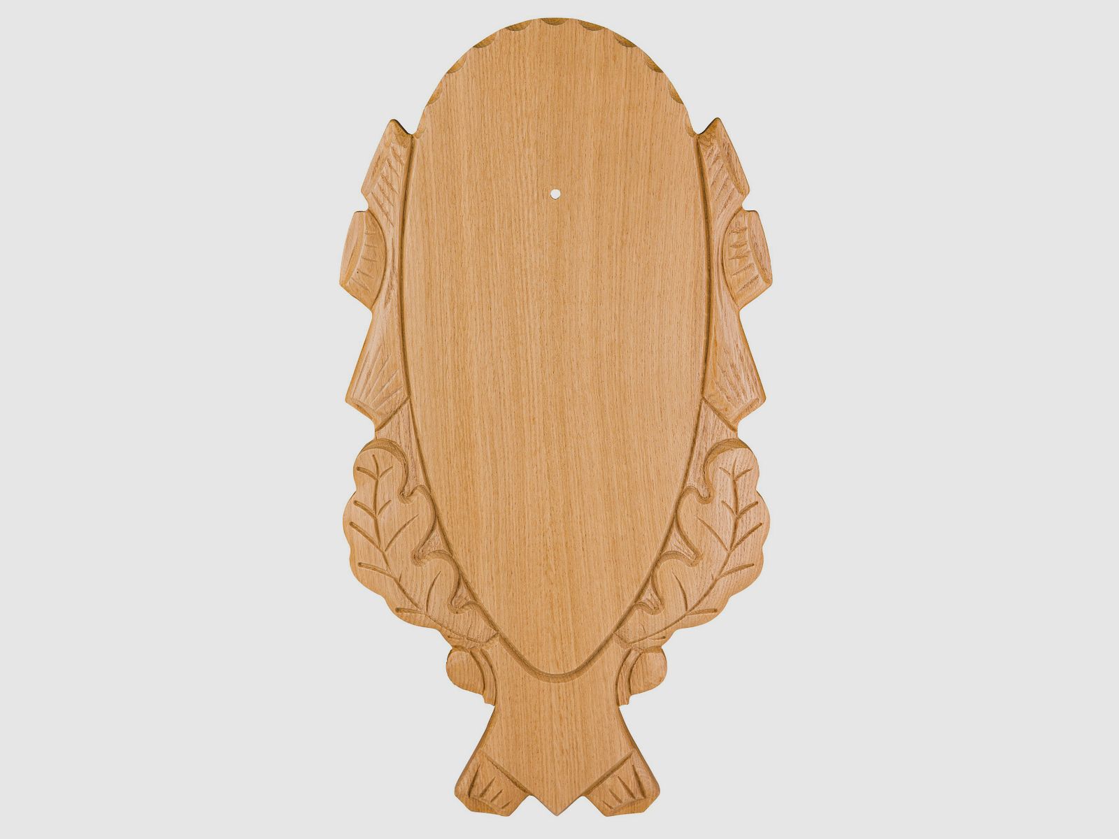 Carved light deer shield oak