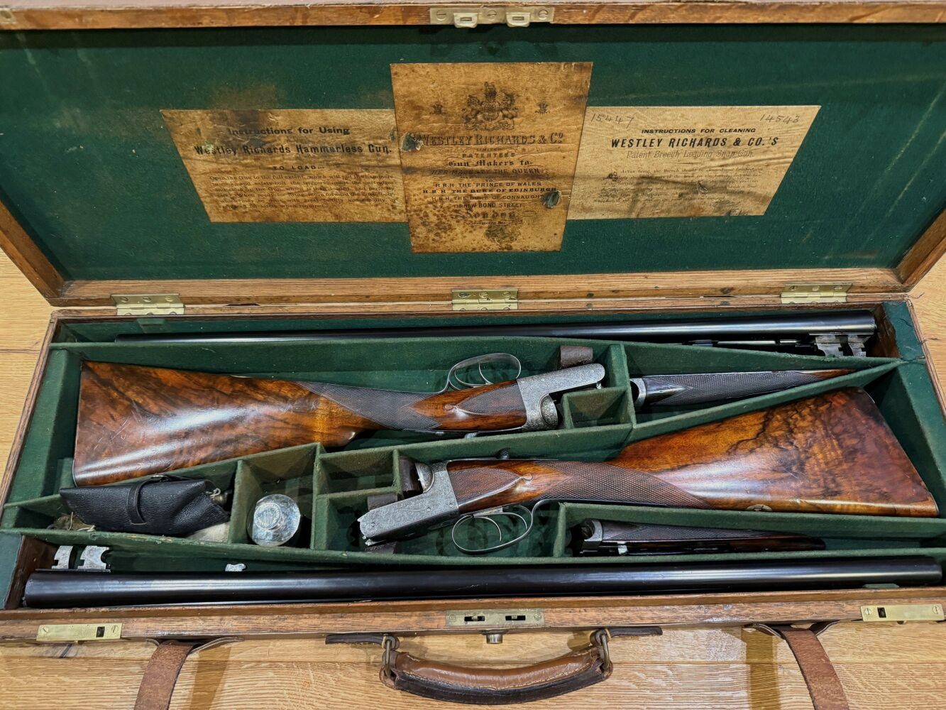 Westley Richards & Co. historical shotgun pair cal. 12/65 with ejectors