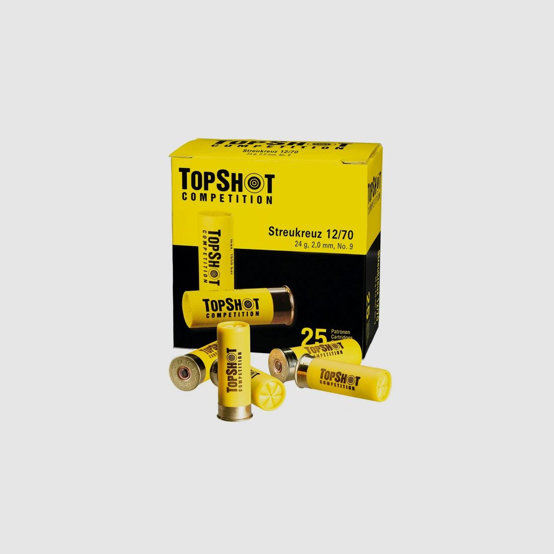Topshot Competition Streukreuz Sportschrot .12/70 24G #9 (2,0mm) 25 Patronen