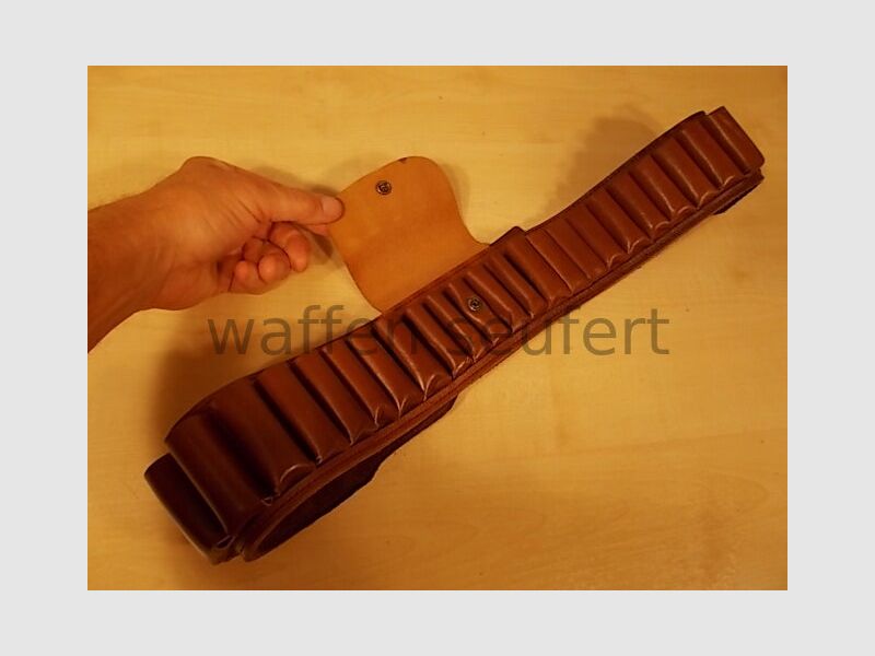 Shotgun cartridge belt 12 cartridge pouches medium e.g. 30-06