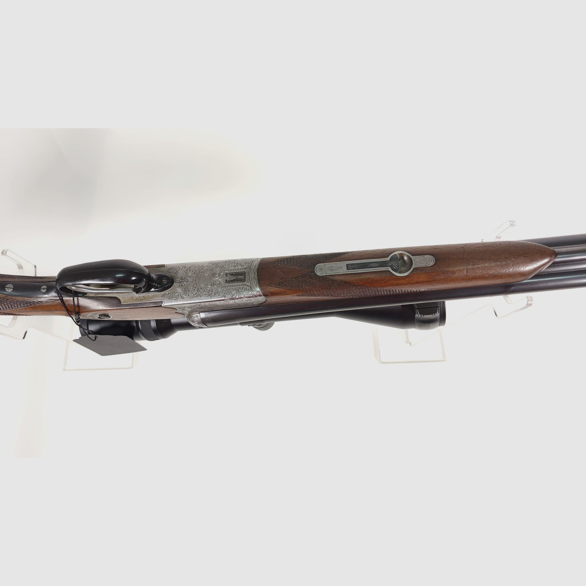 Sauer & Sohn Drilling 7x57 R / 16/70 z lufą wymienną .22 Hornet i Swarovski Habicht 2,5–10x56, zdjęcie 6 z 9