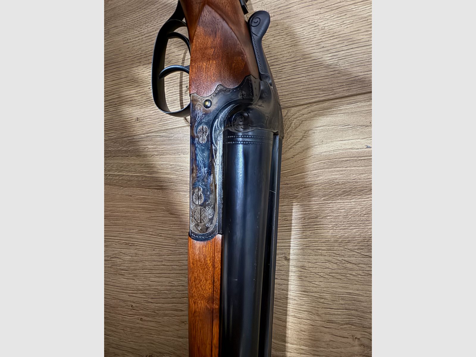 Simson Suhl double-barrel shotgun cross shotgun 12/70 shotgun color hardening