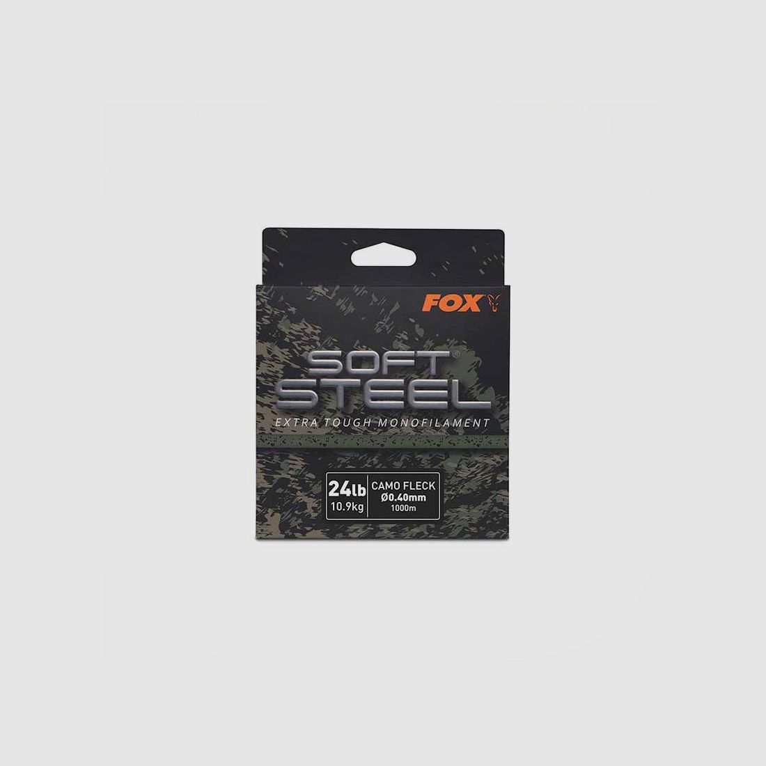 FOX – SOFT STEEL EXTRA TOUGH MONOFILAMENT 24lb 10.9kg CAMO FLECK Ø0.40mm 1000m, image 1 of 5