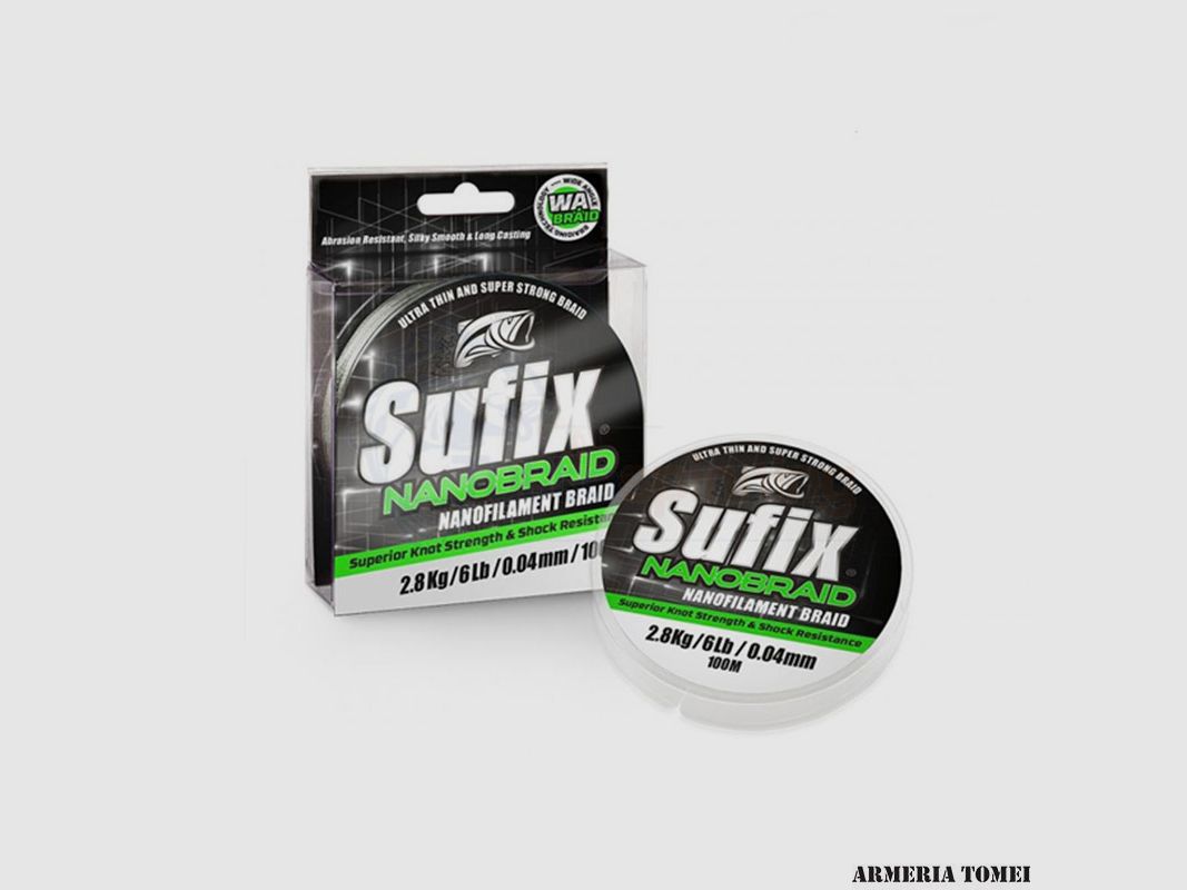 SUFIX – NANOBRAID AQUA CAMO 2.8Kg/6Lb/0.04mm/100m