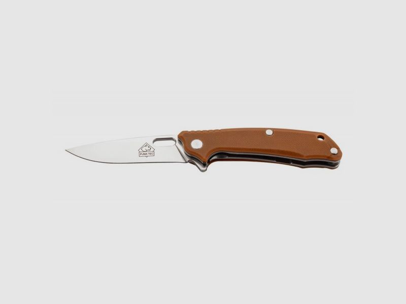 PUMA TEC Einhandmesser (sandfarbene G10, Flipper, Frame Lock)