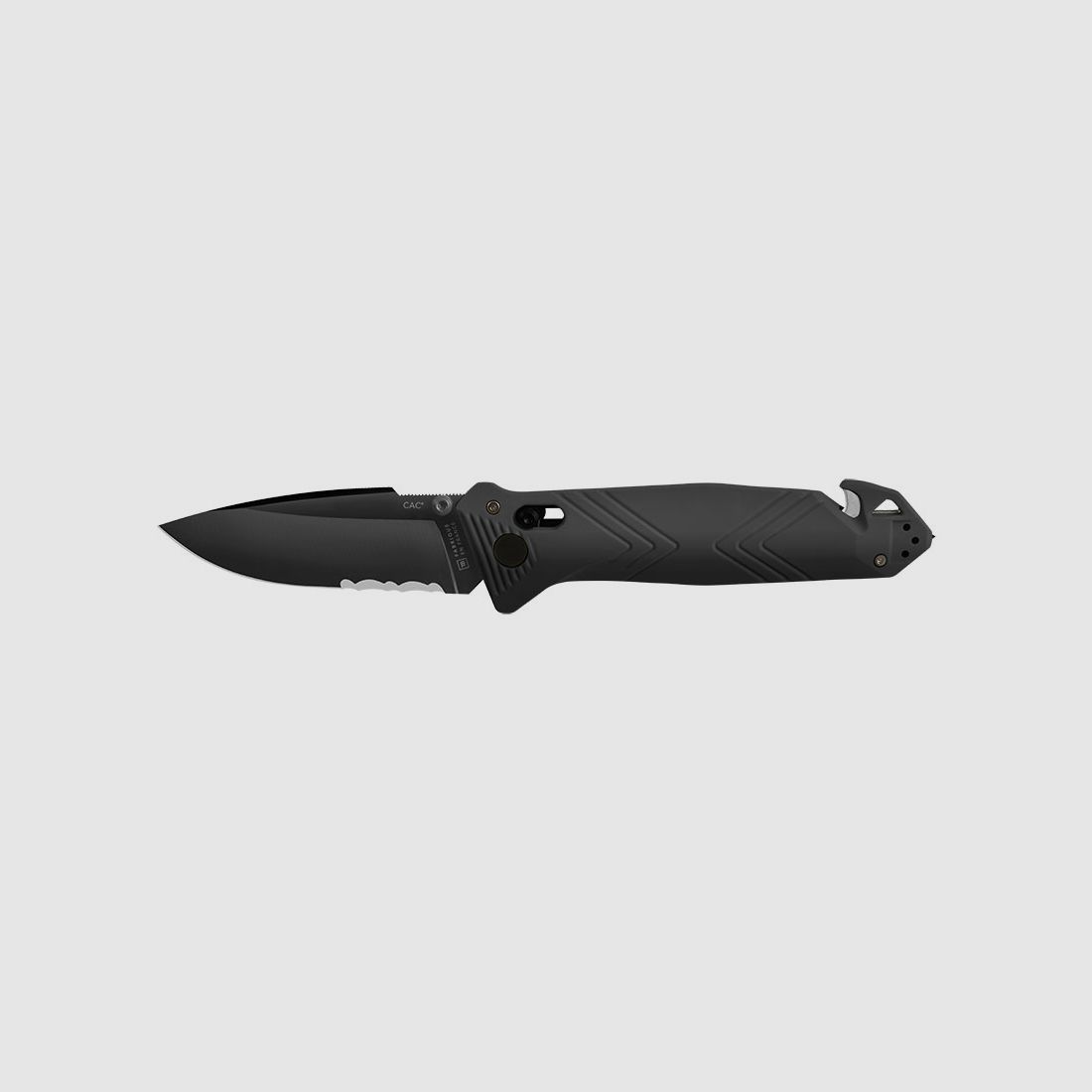 Coltello da tasca Cac serration PA6 nero (cavatappi), immagine 1 di 3