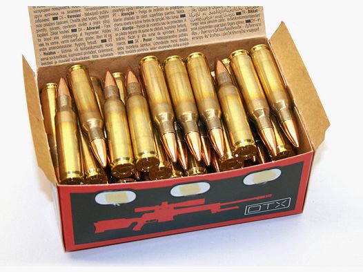 50 Schuss GECO - RUAG .308 Win. 150gr 9,7g Vollmantel DTX Munition Büchsenpatronen MADE IN SWEDEN!