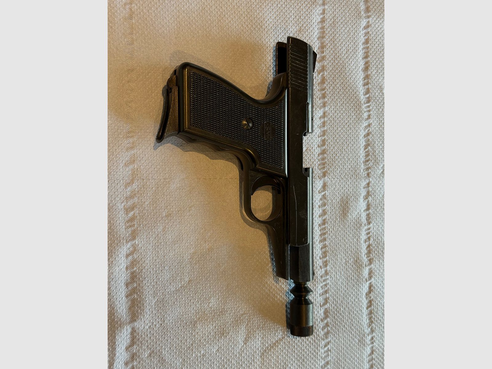 SM Rhöner SM 80 – Klassische Schreckschusspistole im Kaliber 8mm P.A.K. (PTB 267, Beschuss KC 1992)