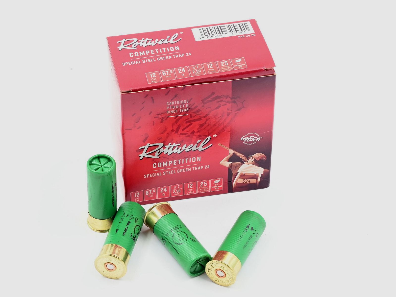 Rottweil Special Steel Green, 12/67.5, 2.5mm/ Nr.7, 24g, 25 Stk.