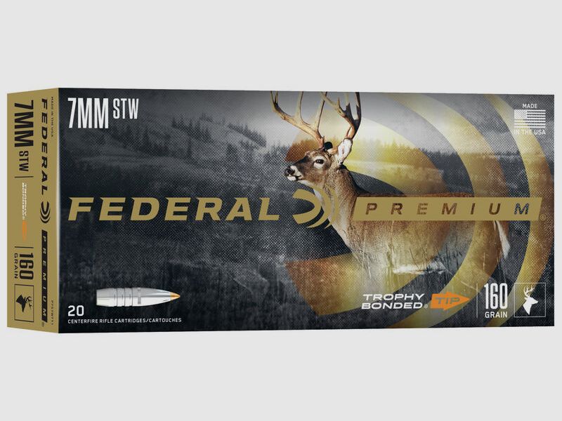 Federal Premium Trophy Bonded Tip 7mm STW 160GR 20 Patronen