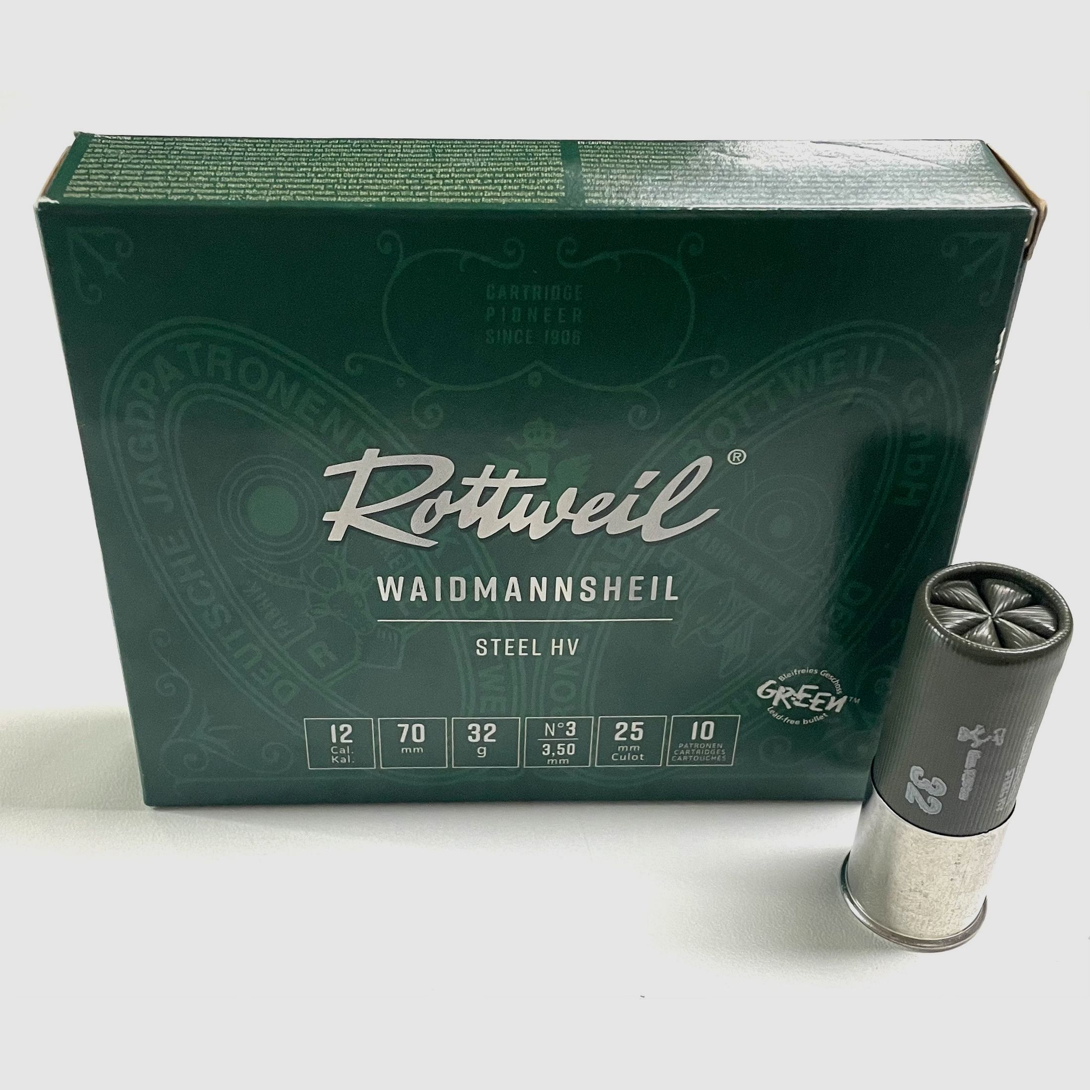 Rottweil 2431747 Waidmannsheil Steel HV 12/70 32g 3,50 mm 10St