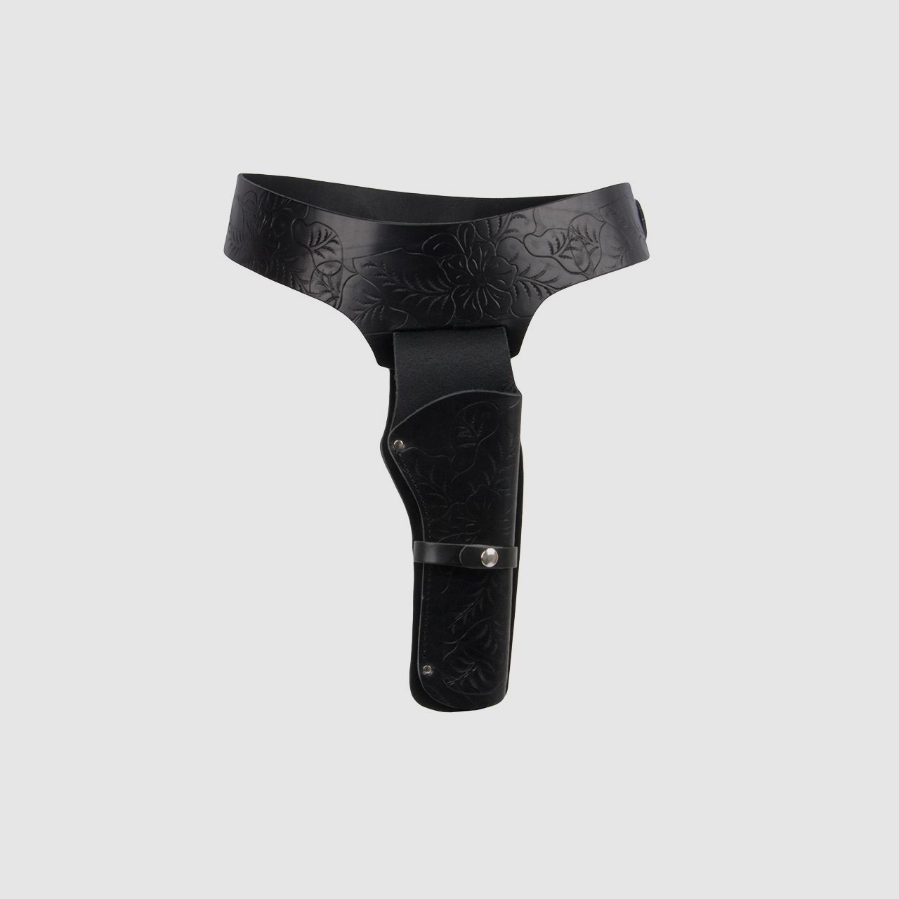 Western Revolvergurt rechts mit Verzierungen LĂ¤nge 110 cm schwarz mit 1 Holster
