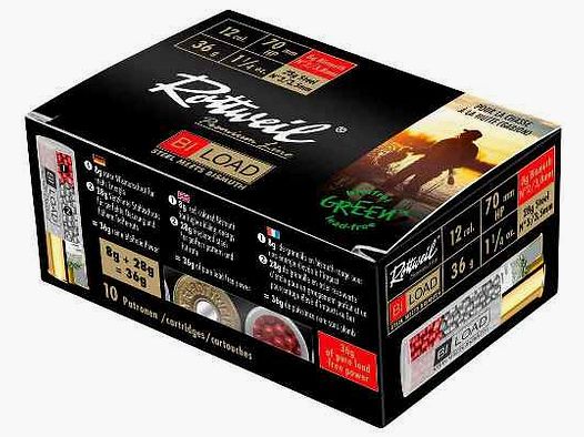 Rottweil BI-LOAD HP 12/70 - 36g (a10) Pallini in Acciaio + Bismuto