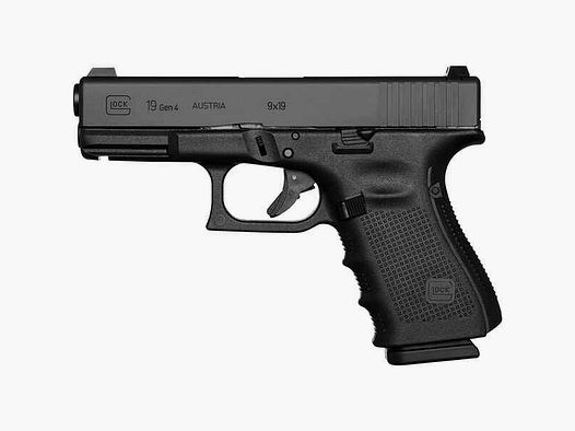 Pist. Glock 19 Gen4,ADJ,blue, 9mm Para