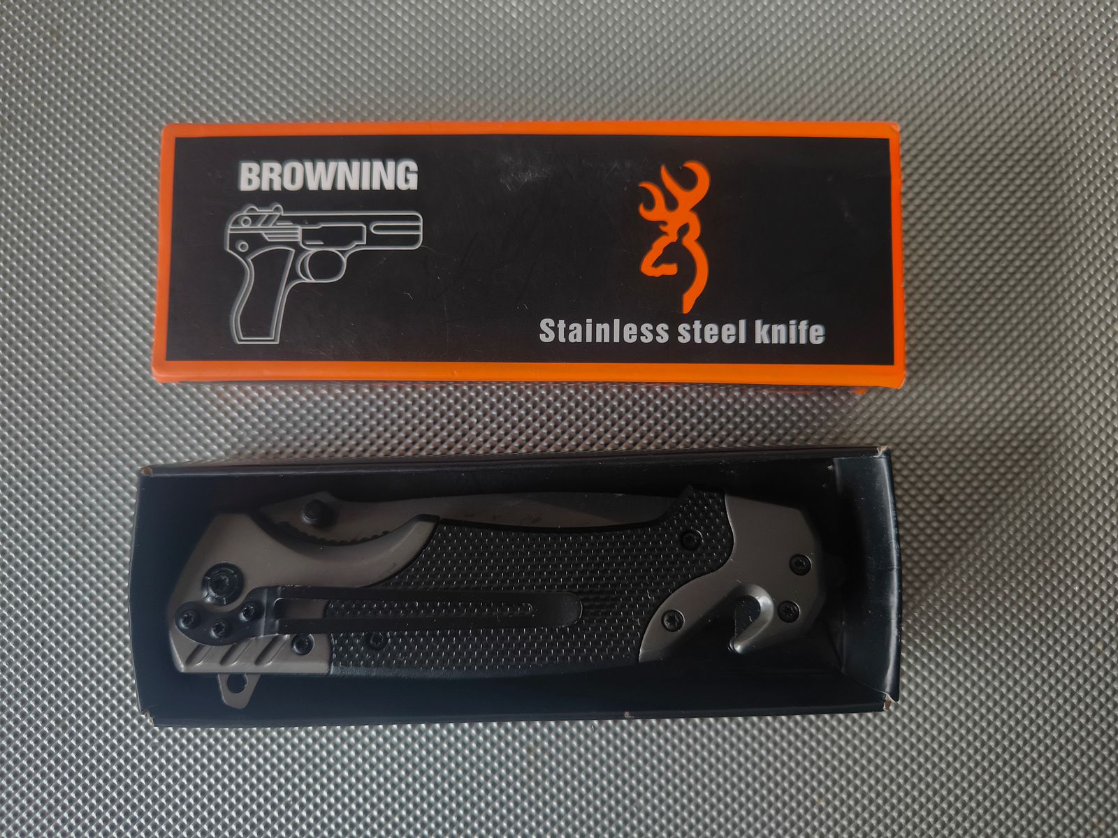 ⚠️ Achtung Sammlungs Auflösung, Klappmesser /Rettungsmesser im Browning Design (Achtung kein original US Browning!!) Vitrine Stück & Unbenutzt sowie ohne Kratzer 