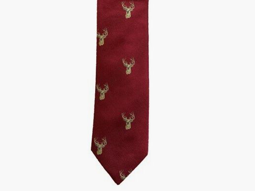 Lovergreen Krawatte Motiv Seidenkrawatte burgundererrot Hirsch