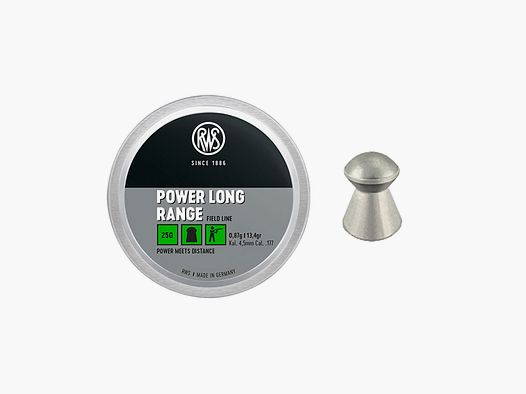 RWS – POWER LONG RANGE Field Line | 0,87g | 13.4gr cal 4,5mm (.177) (250PZ)