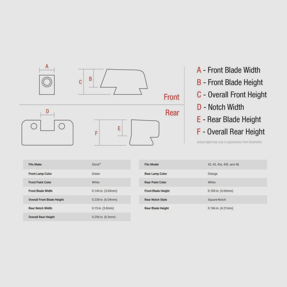 Trijicon N-Visore B&T Arancione/Verde Pistola Glock
