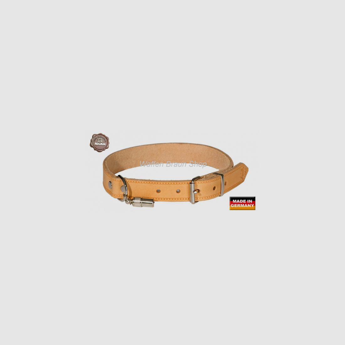 AKAH Halsband genietet aus Fahlleder