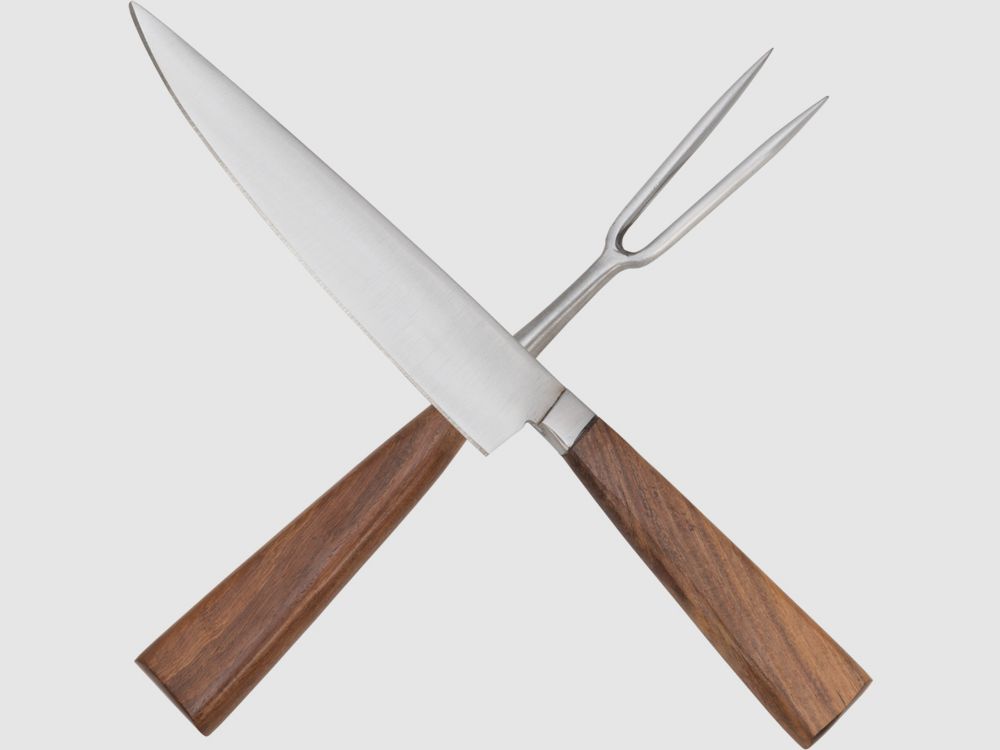 Set di posate vichinghe con fodero in pelle