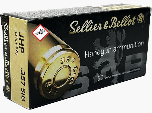 Sellier & Bellot cartouche de pistolet cal. .357 SIG JHP 124grs