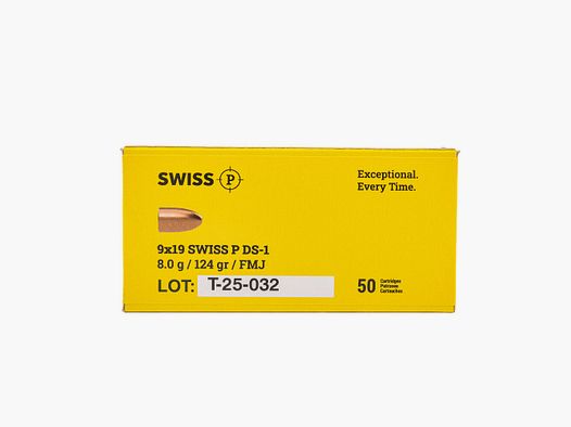 Swiss P DS-1 FMJ 124grs 50St 9mmLuger