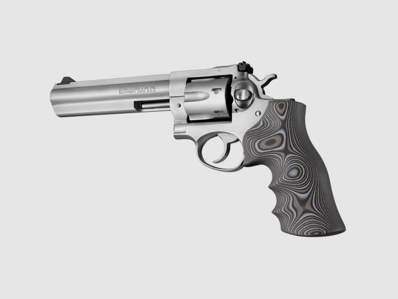 Hogue G10 Griff Ruger GP100/Super Redhawk Black/Gray mit Fingermulden