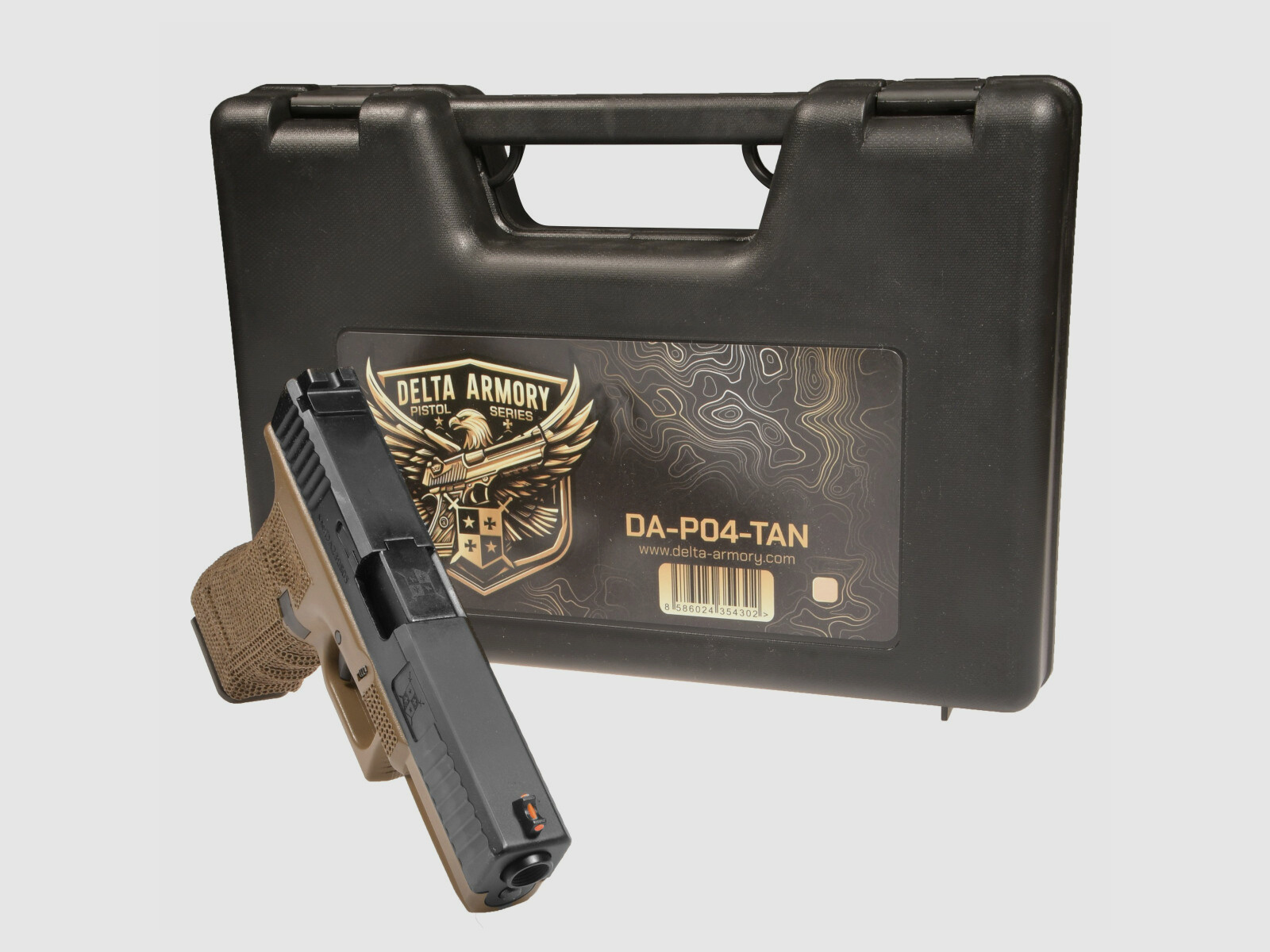 P04 GBB Airsoft Pistole in Tan | Delta Armory