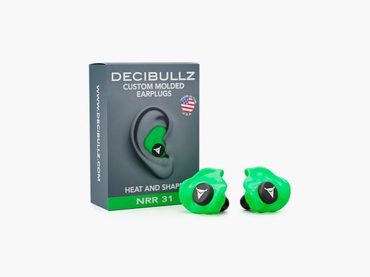 Decibullz 31 dB tappi per le orecchie modellabili - verde