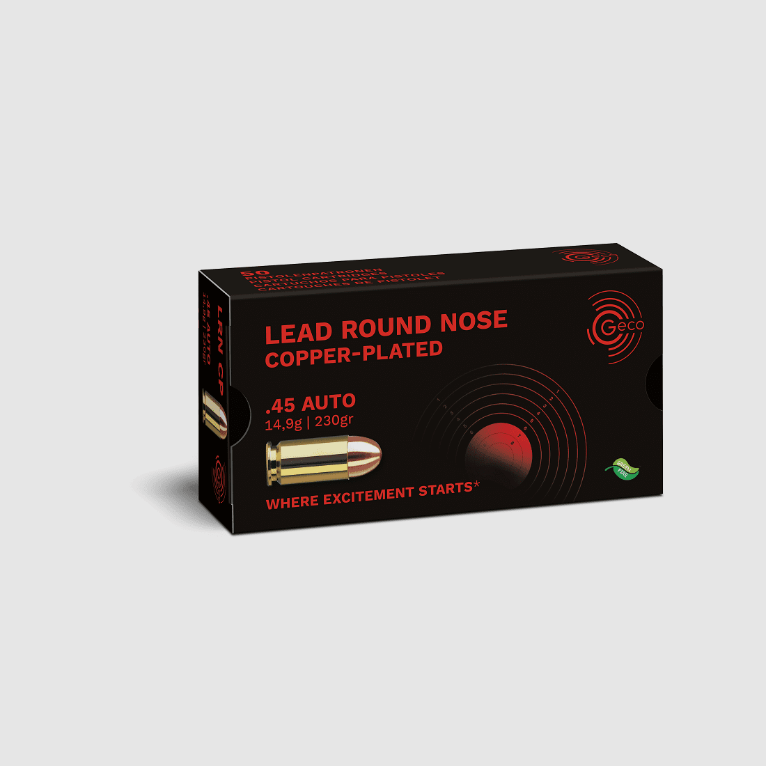 Geco .45 Auto Blei-Rundkopf verkupfert - 50 Stk