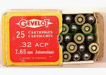 Gevelot, Francia cartuchos de pistola 7,65 mm Brow.