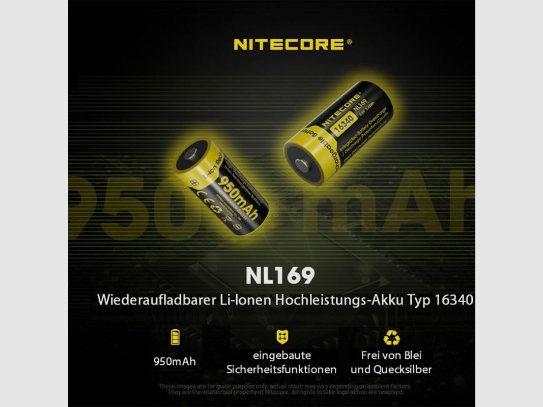 Nitecore Akku NL169 16340 950 mAh, Bild 6 von 6