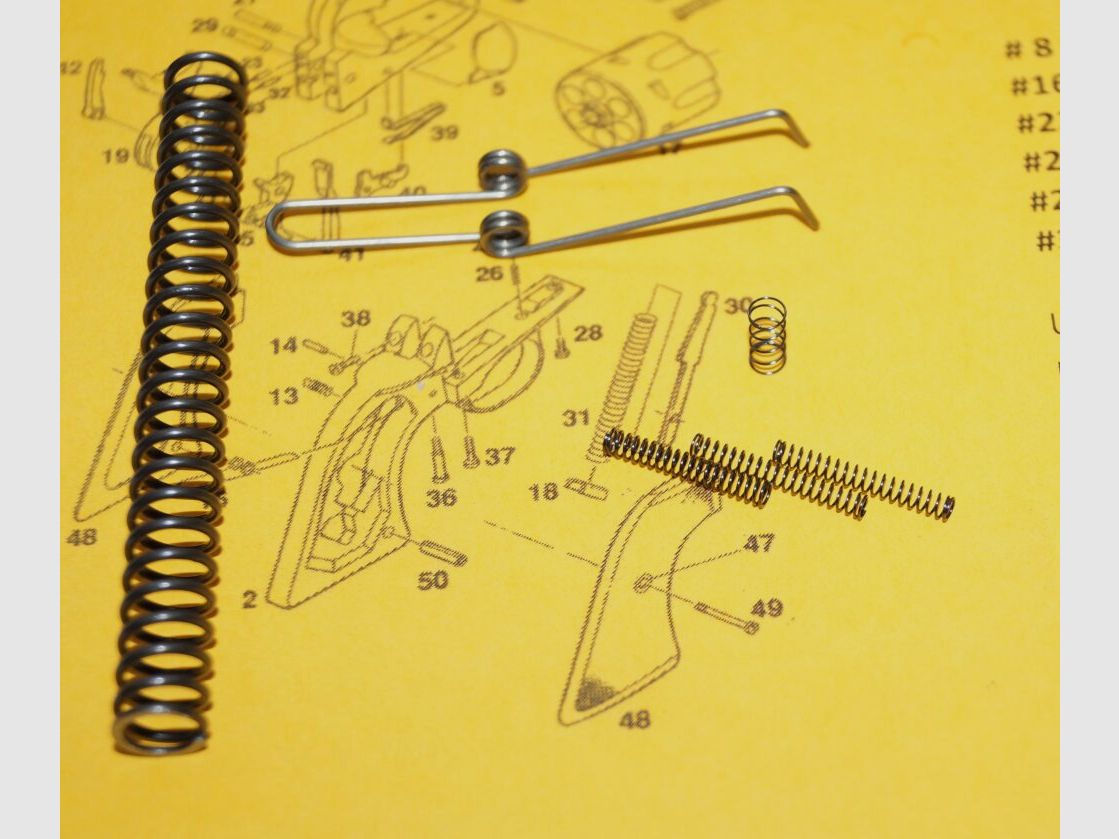 Spring set / reduced spring force Ruger Vaquero, New Model Blackhawk, New Model Super Blackhawk