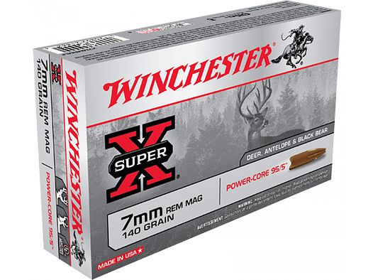 Büchsenpatronen Winchester Super X 7mm Rem. Mag. Power Core 95/5 140gr. Bleifrei !!!
