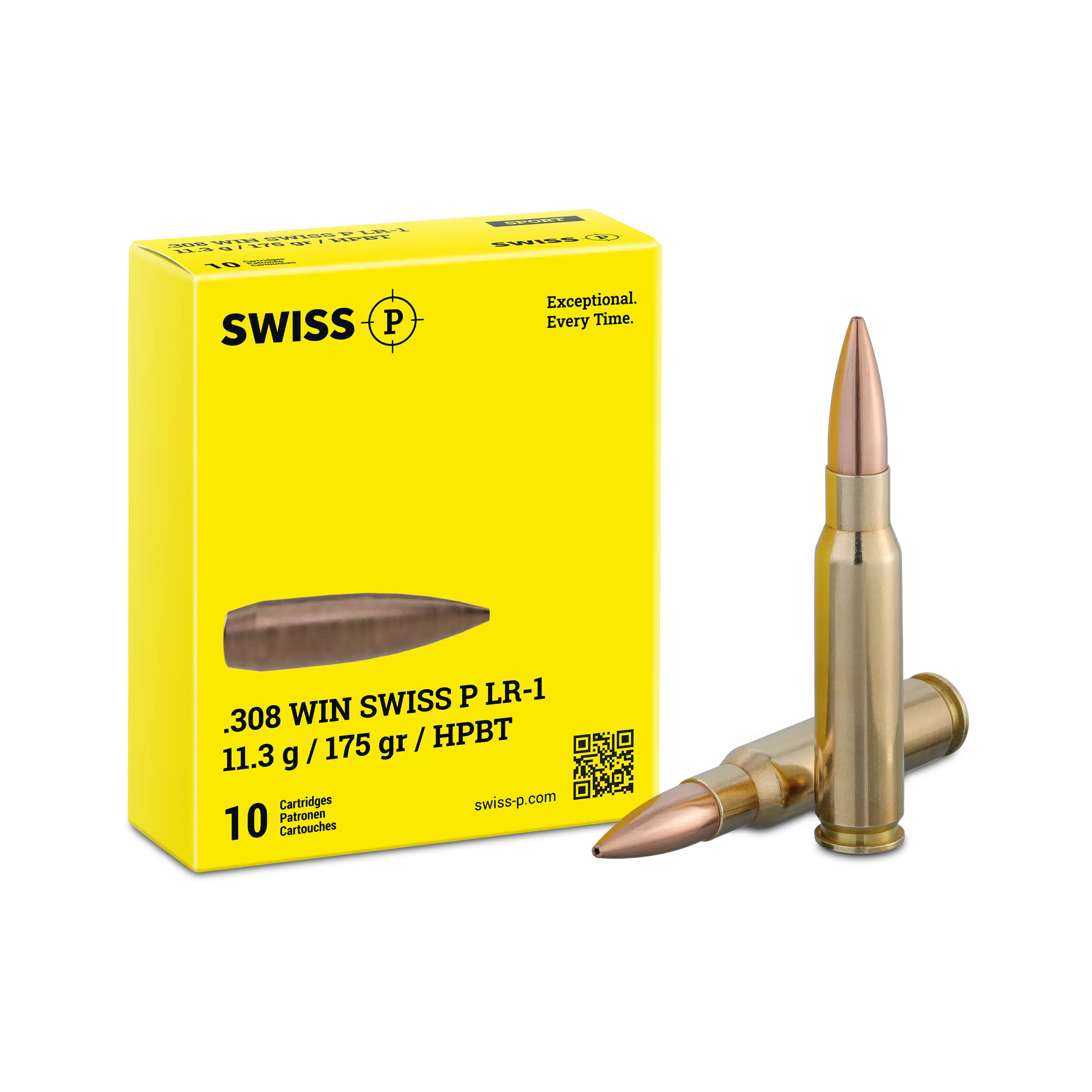 .308 Win. Swiss P LR-1 HPBT 11.3g / 175grs. – 10 Stk., Bild 1 von 3